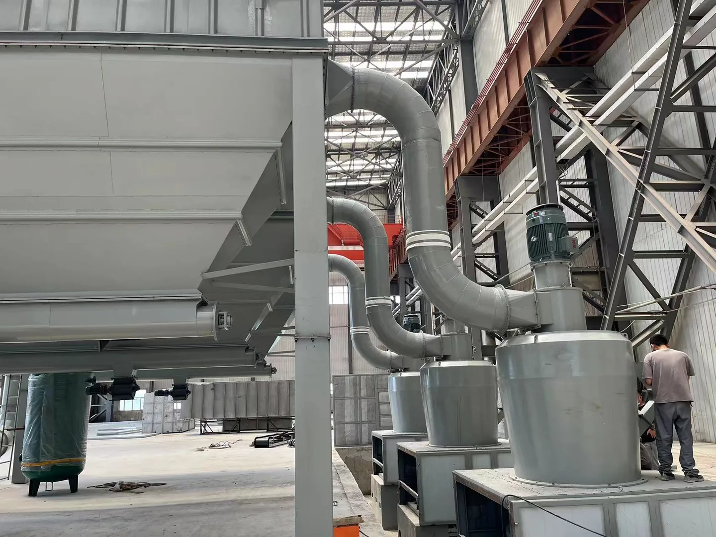 Completed calcite grinding plant with dust collection system